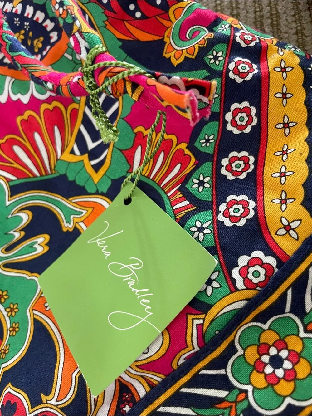 Vera Bradley Ditty Bag Paisley In Paradise Plastic Lined Pool-Gym-Travel